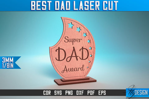 Best Dad Laser Cut SVG | Dad Award Laser Cut SVG Design | CNC Files SVG Fly Design 