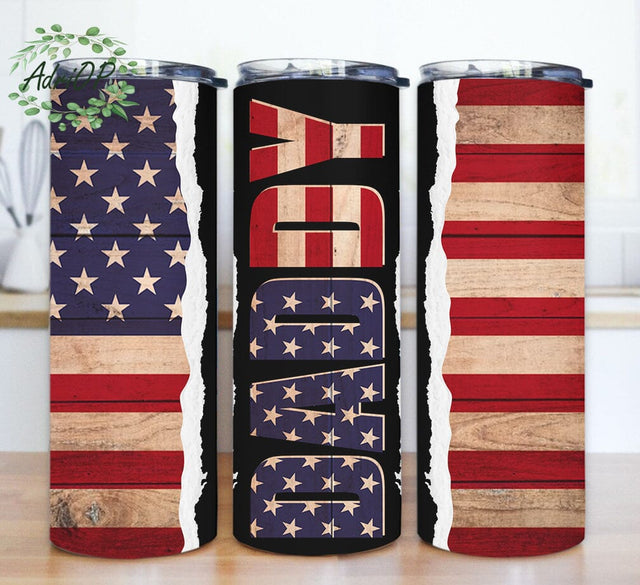 Best Daddy Ever 20oz Tumbler Design, Daddy Tumbler Png, American Flag Wood Tumbler Wrap, Patriot Dad Sublimation Design, Gift For Dad, Intant Download Sublimation AdriOP 