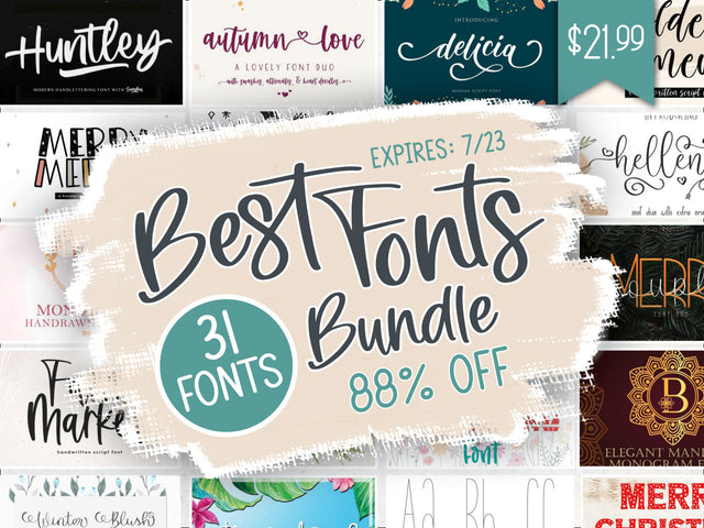 Best Fonts Bundle Bundle So Fontsy Design Shop 