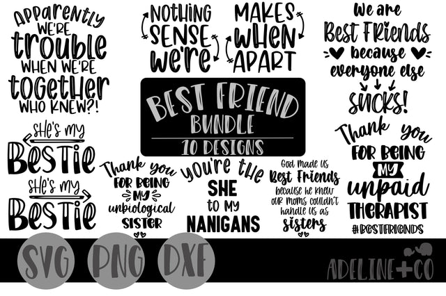 Best friend bundle, besties, sisters SVG Adeline&co 