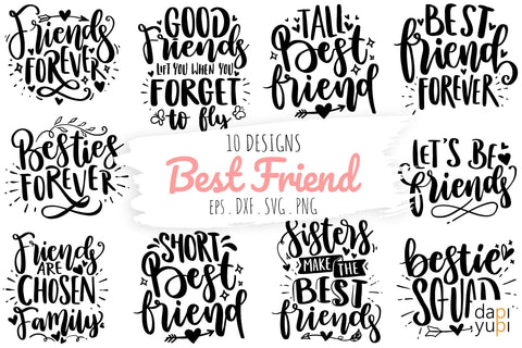 Best Friend Quotes Bundle, Friend Bundle SVG dapiyupi store 