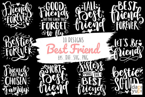 Best Friend Quotes Bundle, Friend Bundle SVG dapiyupi store 