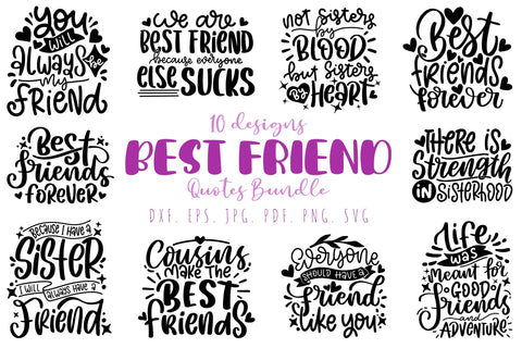 Best Friend SVG Bundle Vol 2 Friendship Quotes Bundle SVG dapiyupi store 