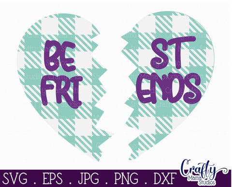 Best Friend Svg - Heart Svg - Buffalo Plaid Svg - Buffalo Plaid Best Friends SVG Crafty Mama Studios 