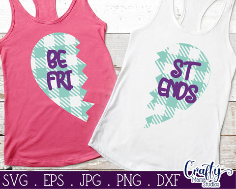 Best Friend Svg - Heart Svg - Buffalo Plaid Svg - Buffalo Plaid Best Friends SVG Crafty Mama Studios 