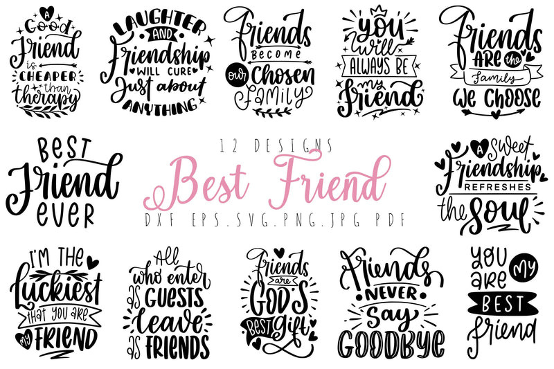 Best Friend SVG Quotes Bundle SVG dapiyupi store 