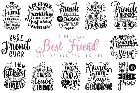 Best Friend SVG Quotes Bundle SVG dapiyupi store 