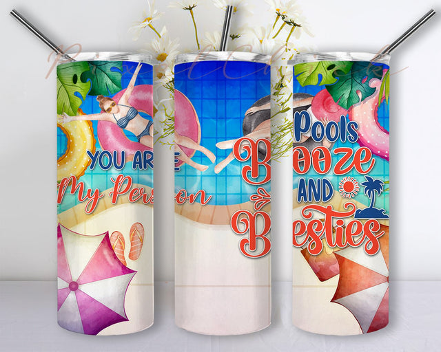 Best Friends 20oz Skinny Sublimation Tumbler Wrap PNG Download , Birthday Gifts For Best Friends, Sisters Stainless Steel Tumbler 20oz For Swimming Girl Sublimation PixelChick 