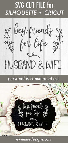 Best Friends For Life - Husband and Wife - Wedding - SVG SVG Ewe-N-Me Designs 