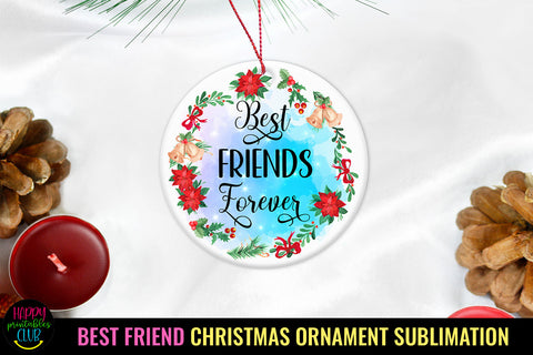 Best Friends Forever I Best Friend Christmas Ornament PNG Sublimation Happy Printables Club 