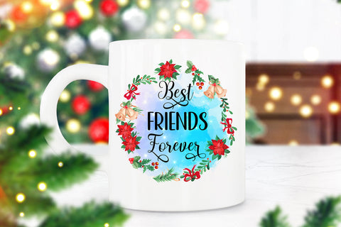 Best Friends Forever I Best Friend Christmas Ornament PNG Sublimation Happy Printables Club 