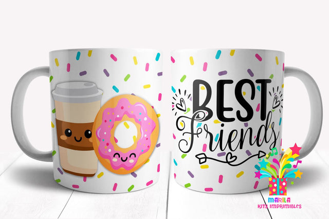 Best Friends Mug Sublimation Design / Friends Mug Wrap #1 Sublimation Marilakits 