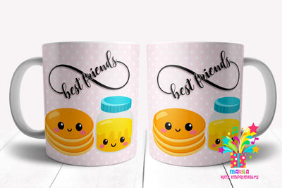 Best Friends Mug Sublimation Design / Friends Mug Wrap #4 Sublimation Marilakits 