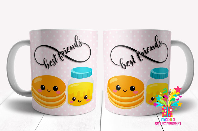 Best Friends Mug Sublimation Design / Friends Mug Wrap #4 Sublimation Marilakits 