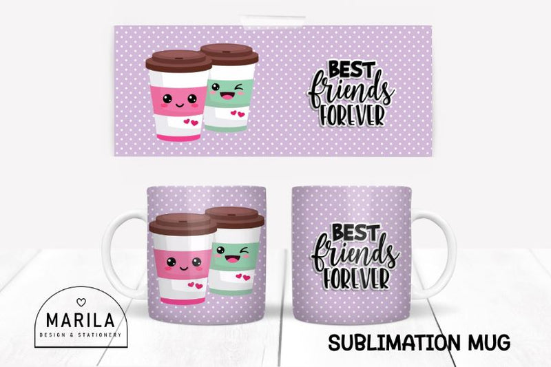 Best Friends Mug Sublimation Design / Perfect Match Mug Design #10 Sublimation Marilakits 