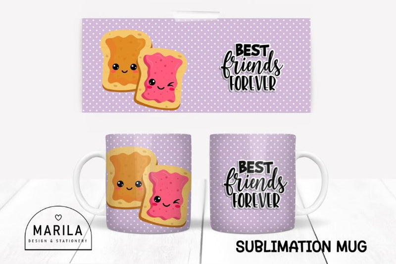 Best Friends Mug Sublimation Design / Perfect Match Mug Design #12 Sublimation Marilakits 