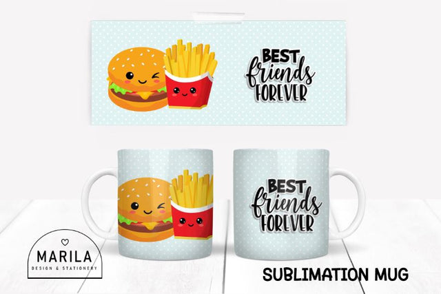 Best Friends Mug Sublimation Design / Perfect Match Mug Design #14 Sublimation Marilakits 