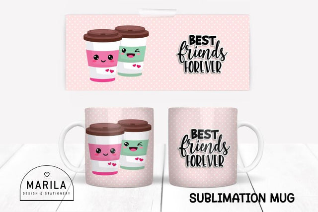 Best Friends Mug Sublimation Design / Perfect Match Mug Design #19 Sublimation Marilakits 