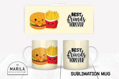Best Friends Mug Sublimation Design / Perfect Match Mug Design #2 Sublimation Marilakits 
