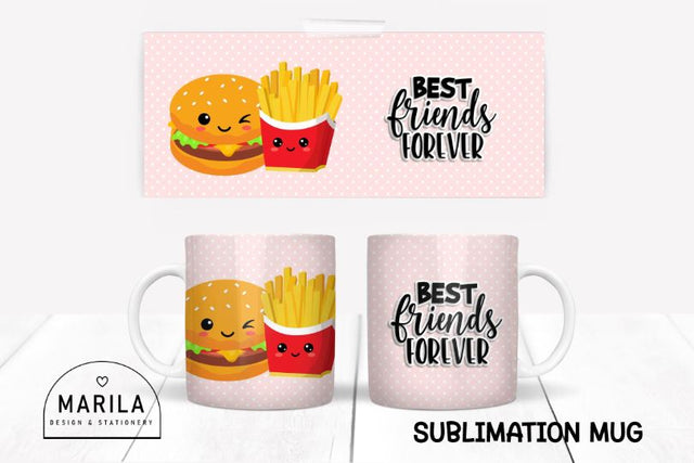 Best Friends Mug Sublimation Design / Perfect Match Mug Design #21 Sublimation Marilakits 