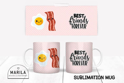 Best Friends Mug Sublimation Design / Perfect Match Mug Design #22 Sublimation Marilakits 