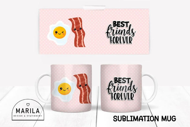 Best Friends Mug Sublimation Design / Perfect Match Mug Design #22 Sublimation Marilakits 