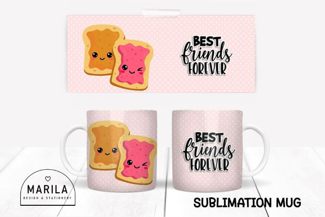 Best Friends Mug Sublimation Design / Perfect Match Mug Design #24 Sublimation Marilakits 