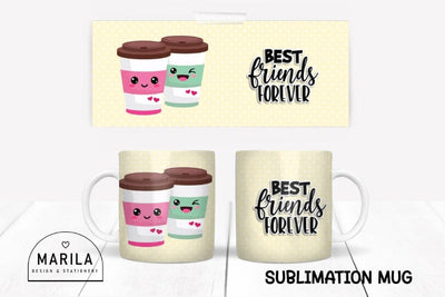 Best Friends Mug Sublimation Design / Perfect Match Mug Design #4 Sublimation Marilakits 
