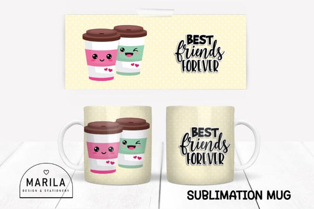 Best Friends Mug Sublimation Design / Perfect Match Mug Design #4 Sublimation Marilakits 
