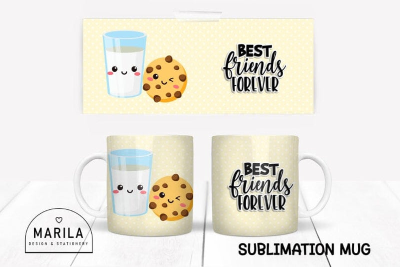 Best Friends Mug Sublimation Design / Perfect Match Mug Design #5 Sublimation Marilakits 