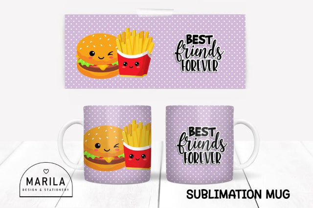 Best Friends Mug Sublimation Design / Perfect Match Mug Design #8 Sublimation Marilakits 