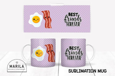 Best Friends Mug Sublimation Design / Perfect Match Mug Design #9 Sublimation Marilakits 