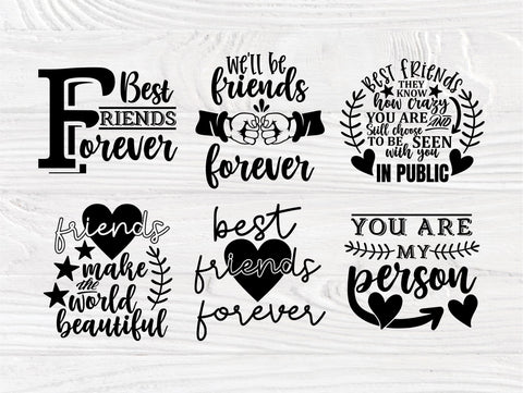 Best Friends Signs SVG Bundle, Friendship Quotes SVG TonisArtStudio 