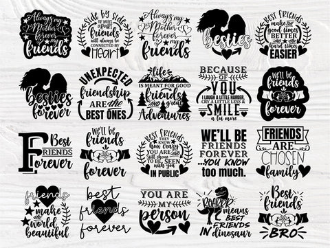 Best Friends Signs SVG Bundle, Friendship Quotes SVG TonisArtStudio 