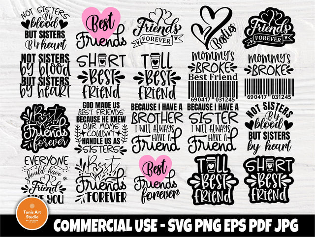 Best Friends SVG Bundle, Besties Svg, Sisters Svg SVG TonisArtStudio 