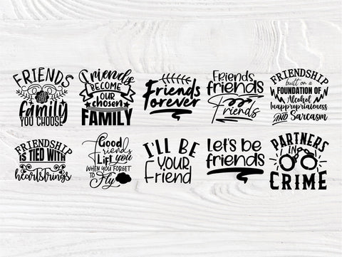Best Friends SVG Bundle, Friendship Signs, tShirts SVG TonisArtStudio 