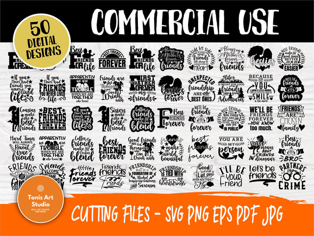 Best Friends SVG Bundle, Friendship Signs, tShirts SVG TonisArtStudio 