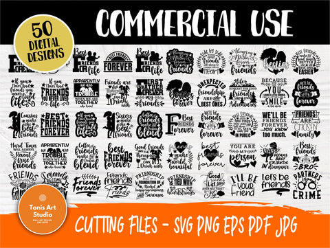 Best Friends SVG Bundle, Friendship Signs, tShirts SVG TonisArtStudio 
