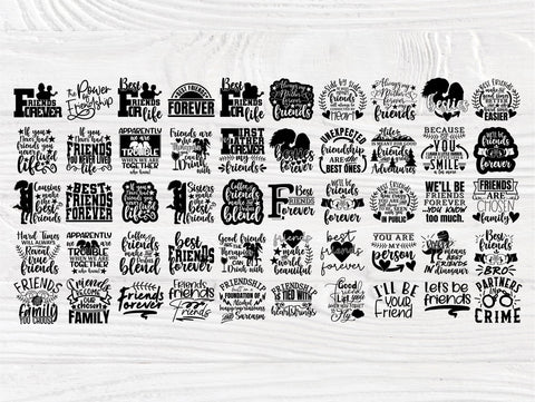 Best Friends SVG Bundle, Friendship Signs, tShirts SVG TonisArtStudio 