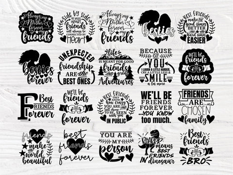 Best Friends SVG Bundle, Friendship Signs, tShirts SVG TonisArtStudio 