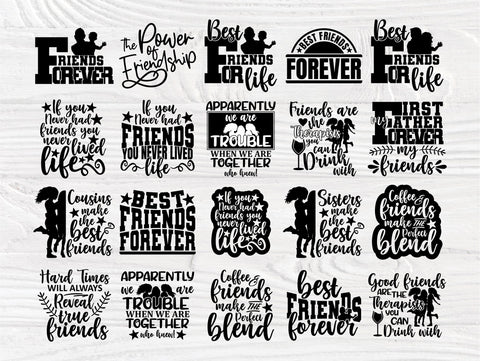 Best Friends SVG Bundle, Friendship Signs, tShirts SVG TonisArtStudio 