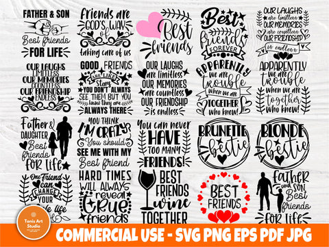 Best Friends SVG Bundle, Friendship Svg Designs SVG TonisArtStudio 