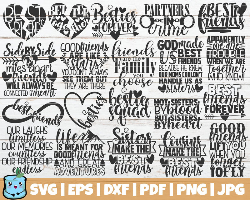 Best Friends SVG Bundle SVG MintyMarshmallows 