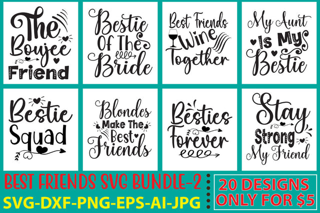 Best Friends Svg Bundle Vol. 2 SVG Syaman 