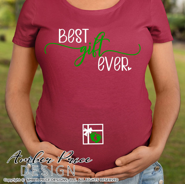 Best gift ever SVG | Christmas Pregnancy Reveal SVG PNG DXF | Winter Maternity SVG for Christmas | IVF & Infertility SVGs SVG Amber Price Design 