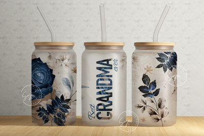 Best Grandma Ever, Gift for Grandmother, Mothers Day Gift Tumbler, Floral 16 oz Libbey Glass Can Tumbler Sublimation Design, Grandma Tumbler Sublimation Syre Digital Creations 