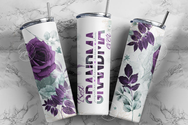 Best Grandma Ever, Grandma Tumbler, Gift for Grandmother, Add Kids Names, 20 oz Skinny Tumbler Design Wrap, Mother's Day Tumbler Sublimation Syre Digital Creations 