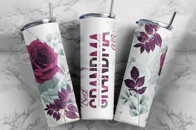Best Grandma Ever, Grandma Tumbler, Gift for Grandmother, Add Kids Names, 20 oz Skinny Tumbler Design Wrap, Mother's Day Tumbler Sublimation Syre Digital Creations 