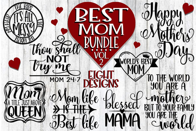Best Mom Bundle - Eight Designs As Shown- SVG - DXF - EPS - PNG SVG On the Beach Boutique
