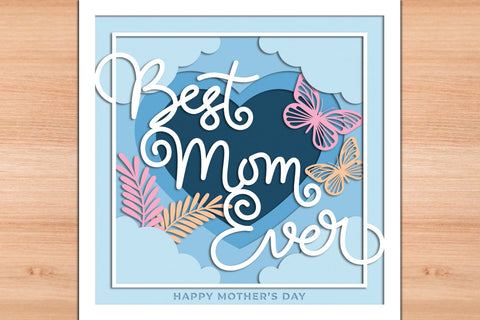 Best Mom Ever 2 - 3D Layered Paper Cut SVG SVG Slim Studio 